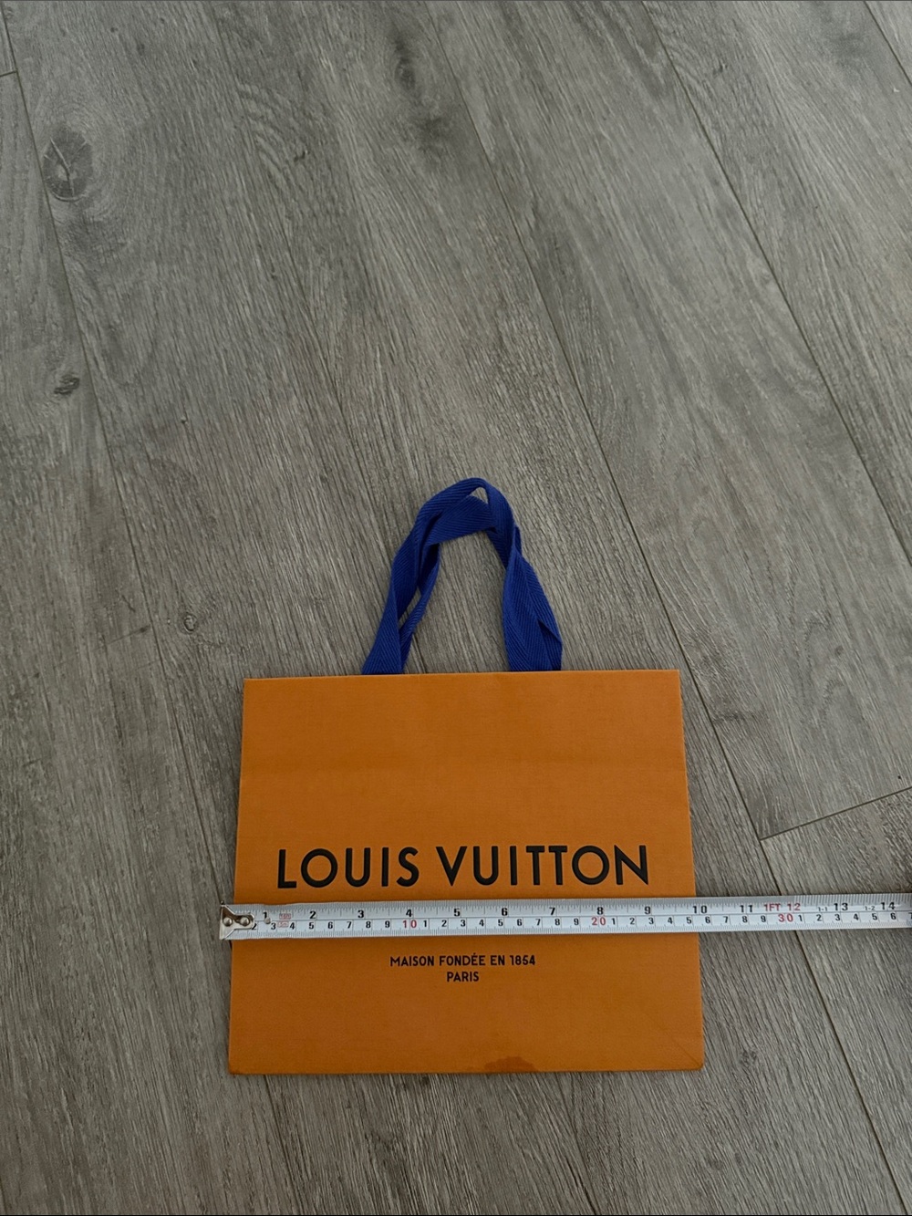 Louis Vuitton Orange Tote with Blue Ribbon Handles